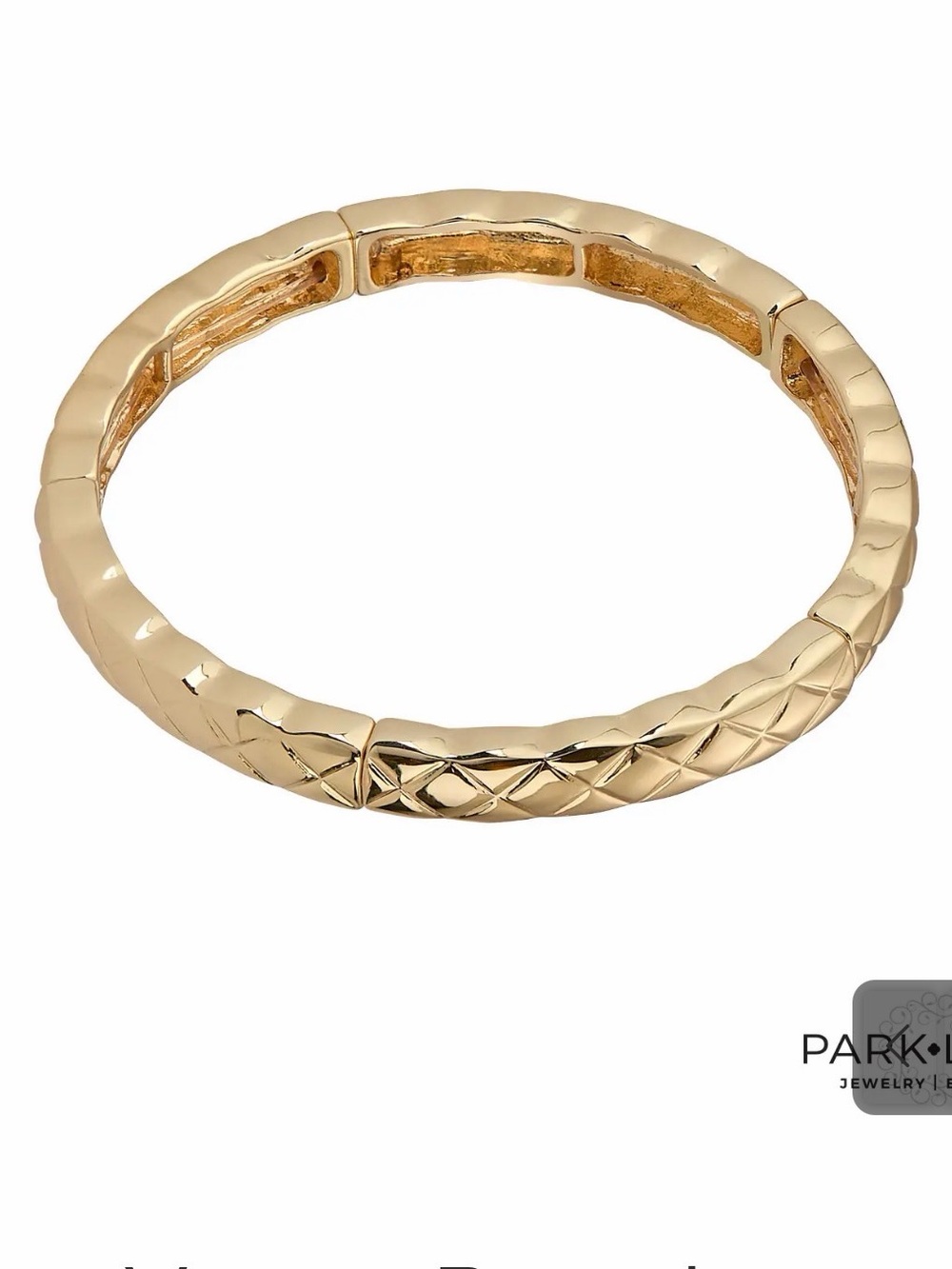 Park Lane Gold Quilted Hinged Bangle Bracelet